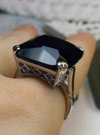 D1, Art Deco Ring, 20ct Big Huge Square Gem, Vintage Jewelry Design#D1