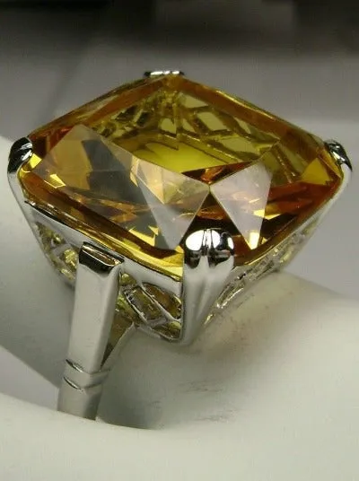 D1, Art Deco Ring, 20ct Big Huge Square Gem, Vintage Jewelry Design#D1