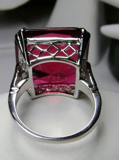 D1, Art Deco Ring, 20ct Big Huge Square Gem, Vintage Jewelry Design#D1
