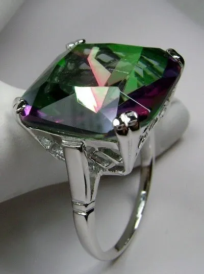 D1, Art Deco Ring, 20ct Big Huge Square Gem, Vintage Jewelry Design#D1
