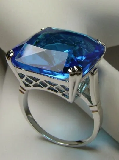 D1, Art Deco Ring, 20ct Big Huge Square Gem, Vintage Jewelry Design#D1
