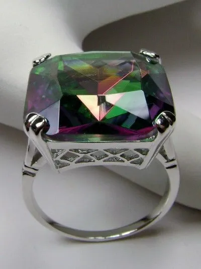 D1, Art Deco Ring, 20ct Big Huge Square Gem, Vintage Jewelry Design#D1