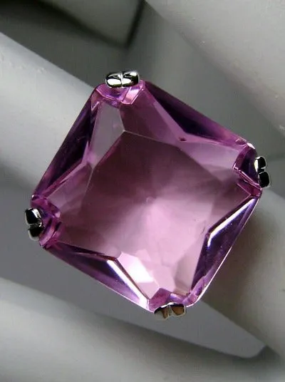 D1, Art Deco Ring, 20ct Big Huge Square Gem, Vintage Jewelry Design#D1