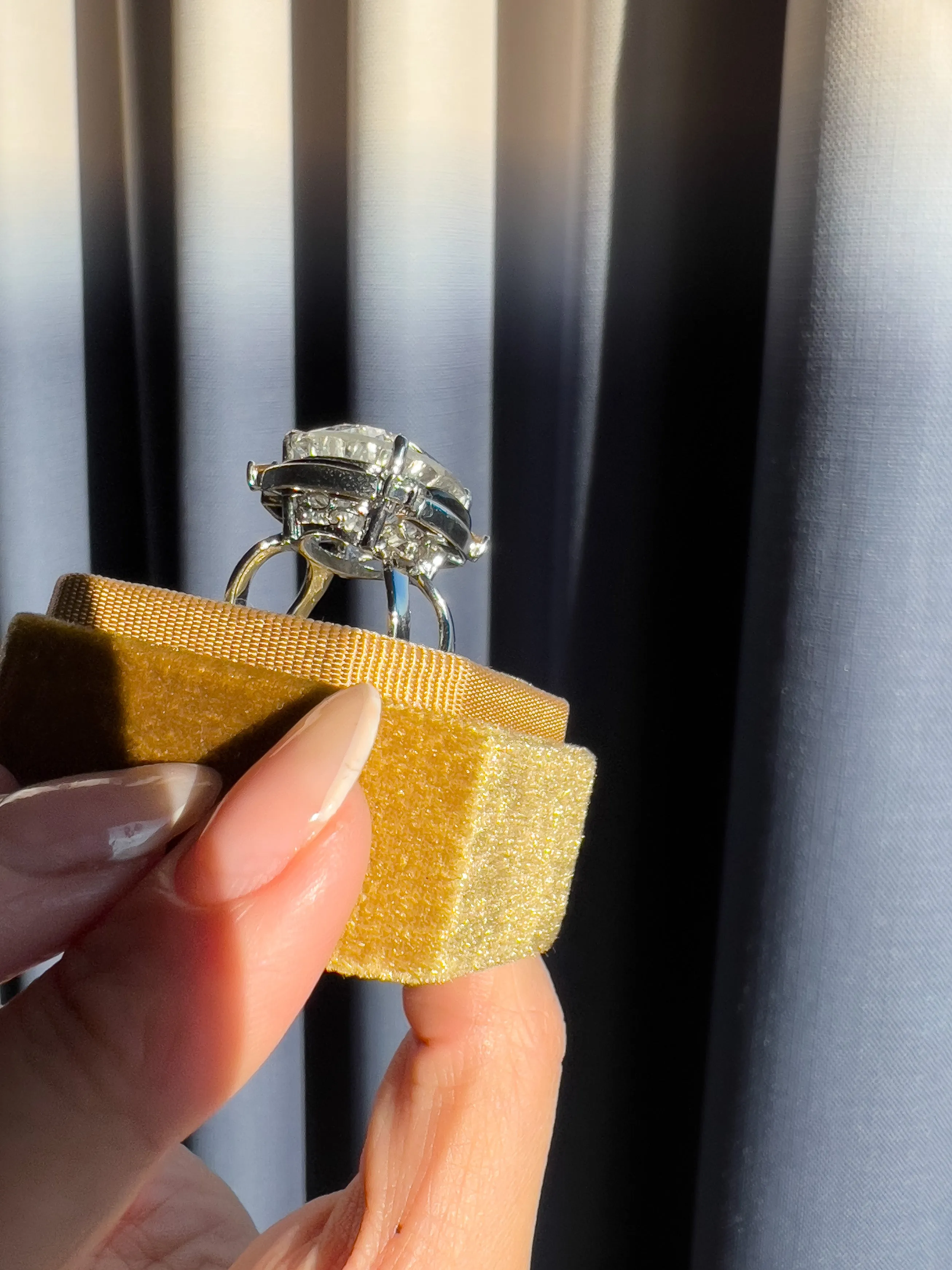 Deco 43 Carat Natural Crystal Quartz & Garnet Cocktail Ring