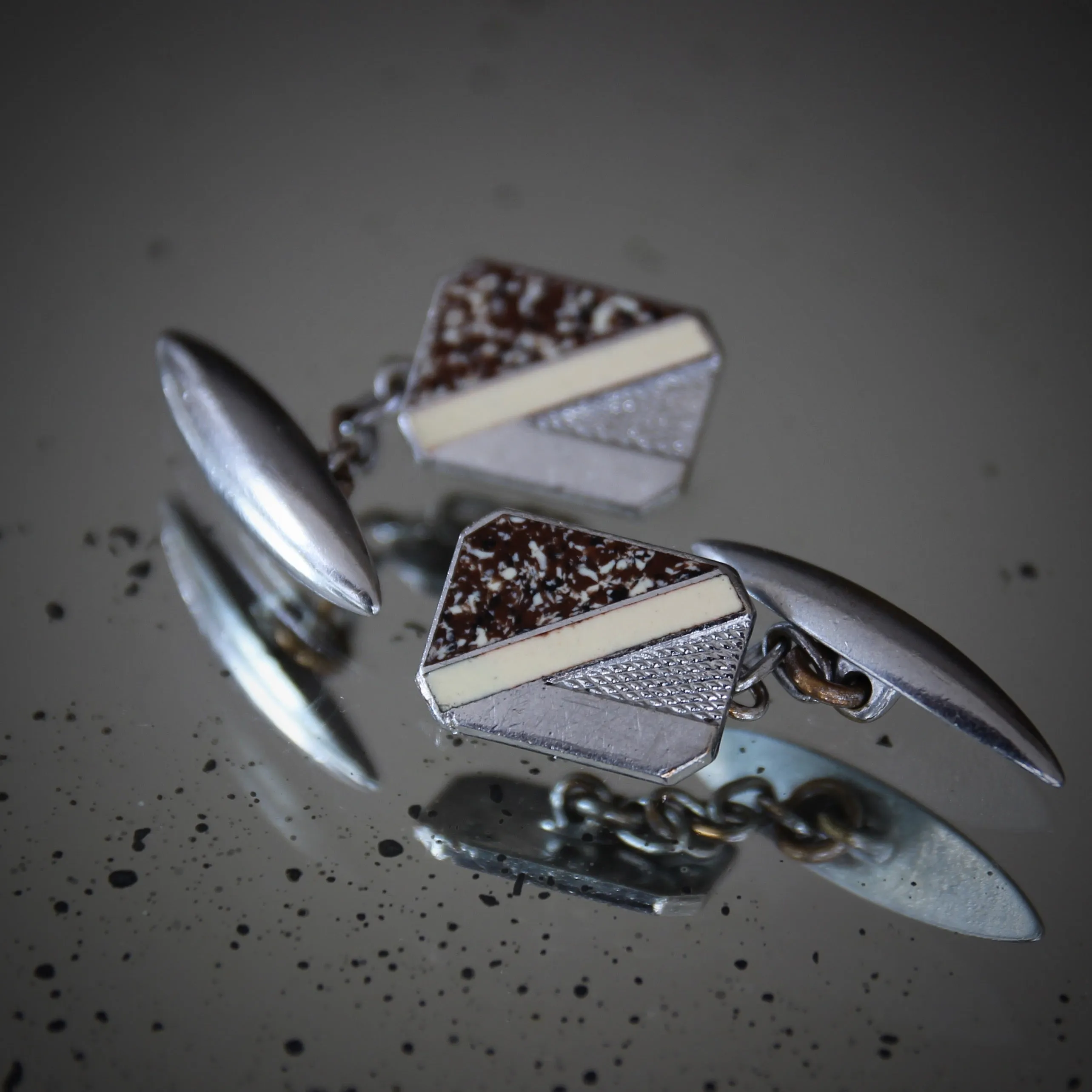 Deco English Enameled Cufflinks