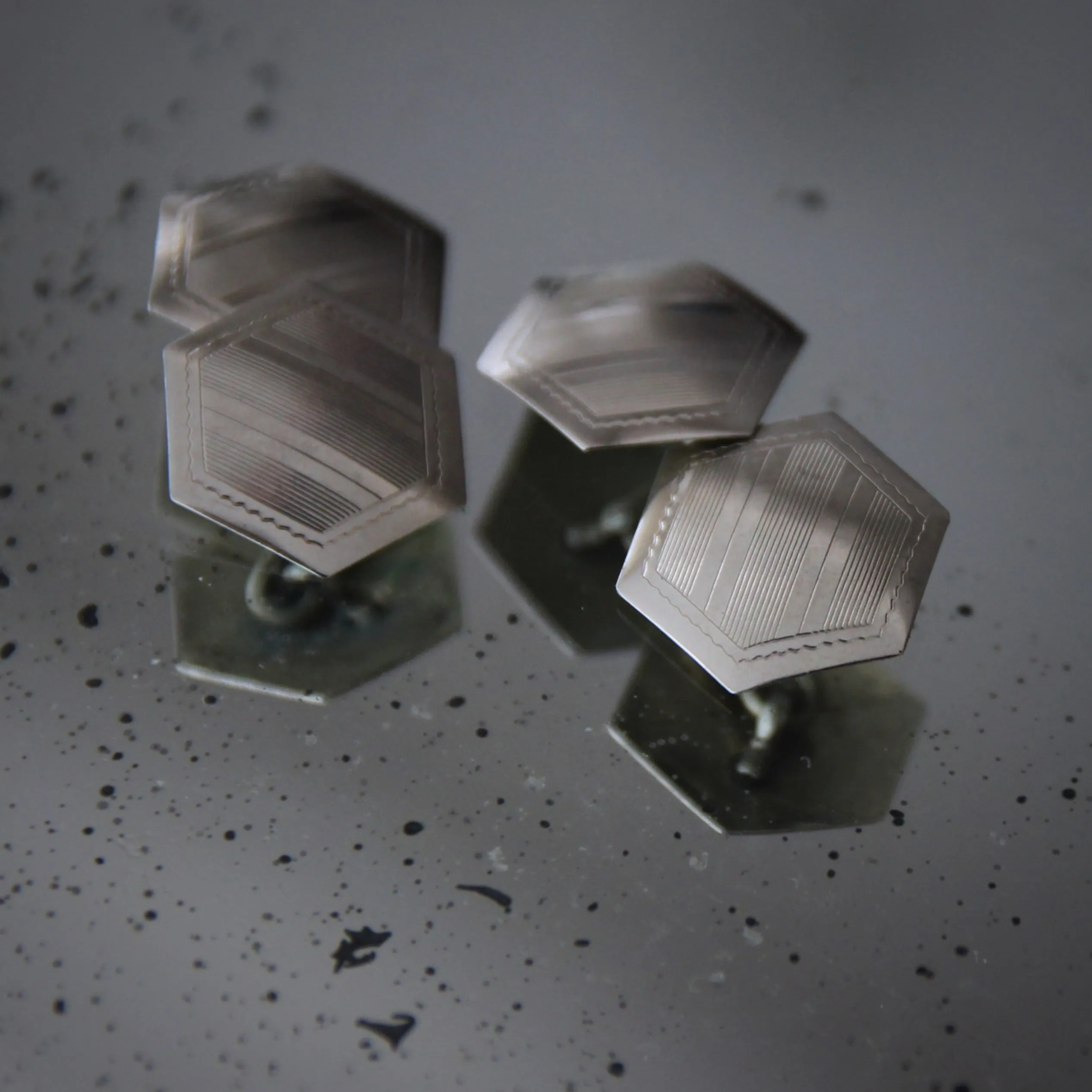 Deco Machine-Striped Cufflinks