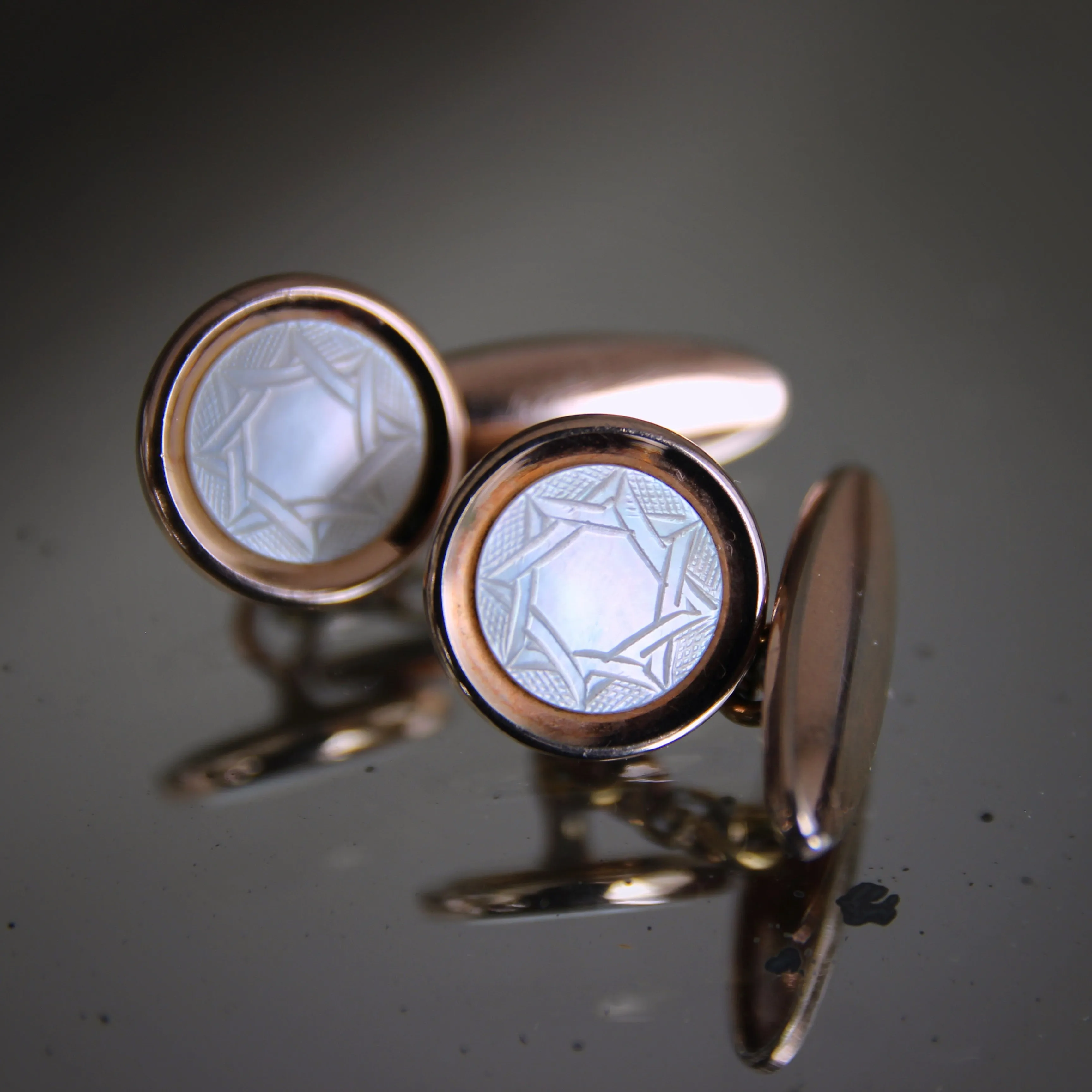 Deco "Engraved Star" Cufflinks