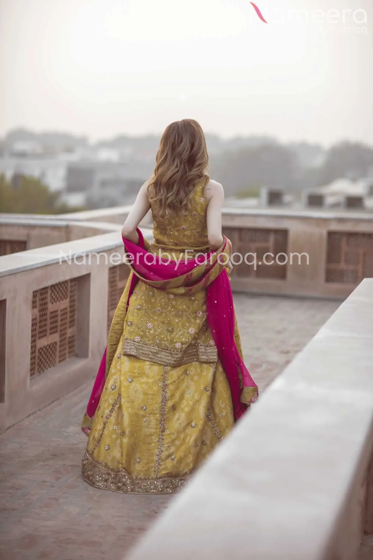 Designer Embroidered yellow Lehenga for Haldi #BN852