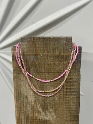 Diedra Pink Beaded Necklace