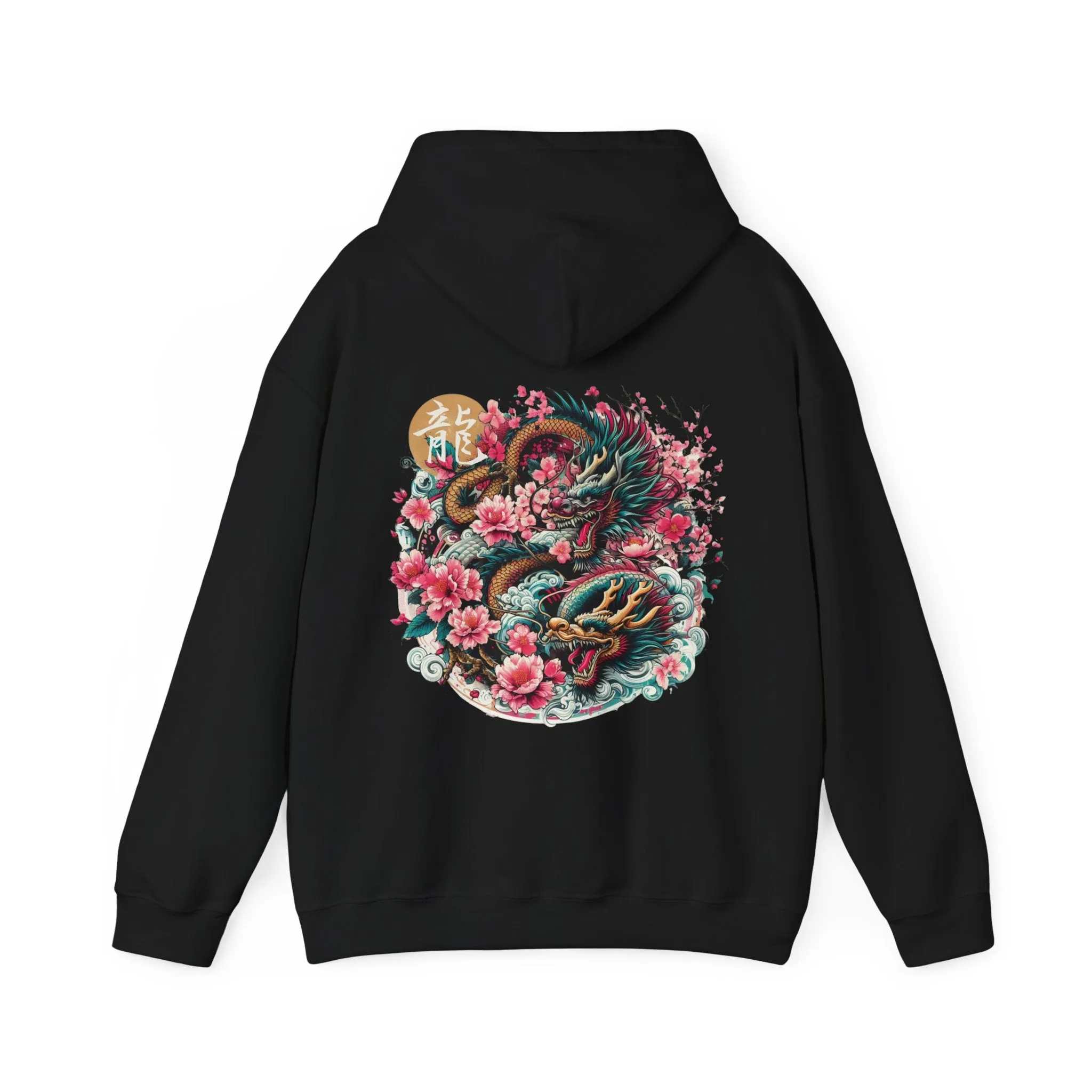 Dragon & Sakura Hoodie - Japanese Art-Inspired Bold Hoodie
