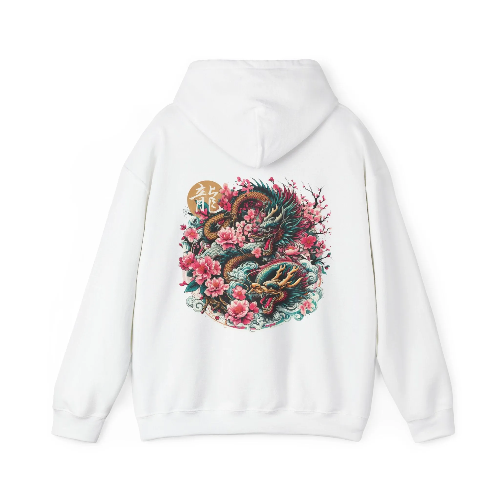 Dragon & Sakura Hoodie - Japanese Art-Inspired Bold Hoodie