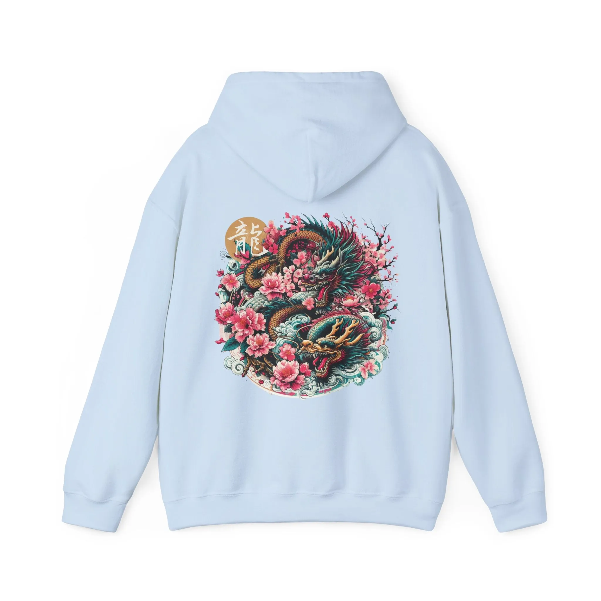 Dragon & Sakura Hoodie - Japanese Art-Inspired Bold Hoodie