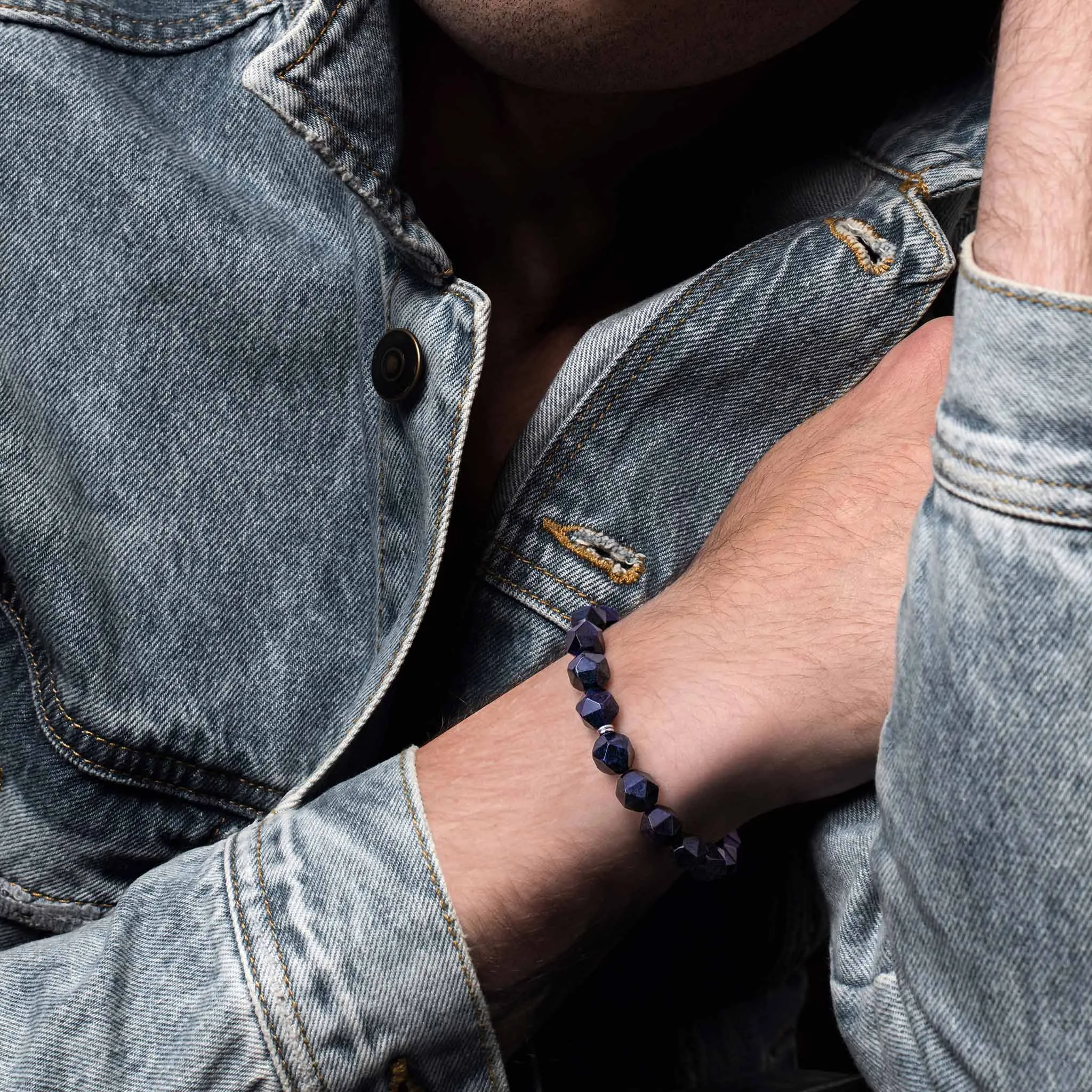 Dumortierite Duo Beads Macrame Bracelet