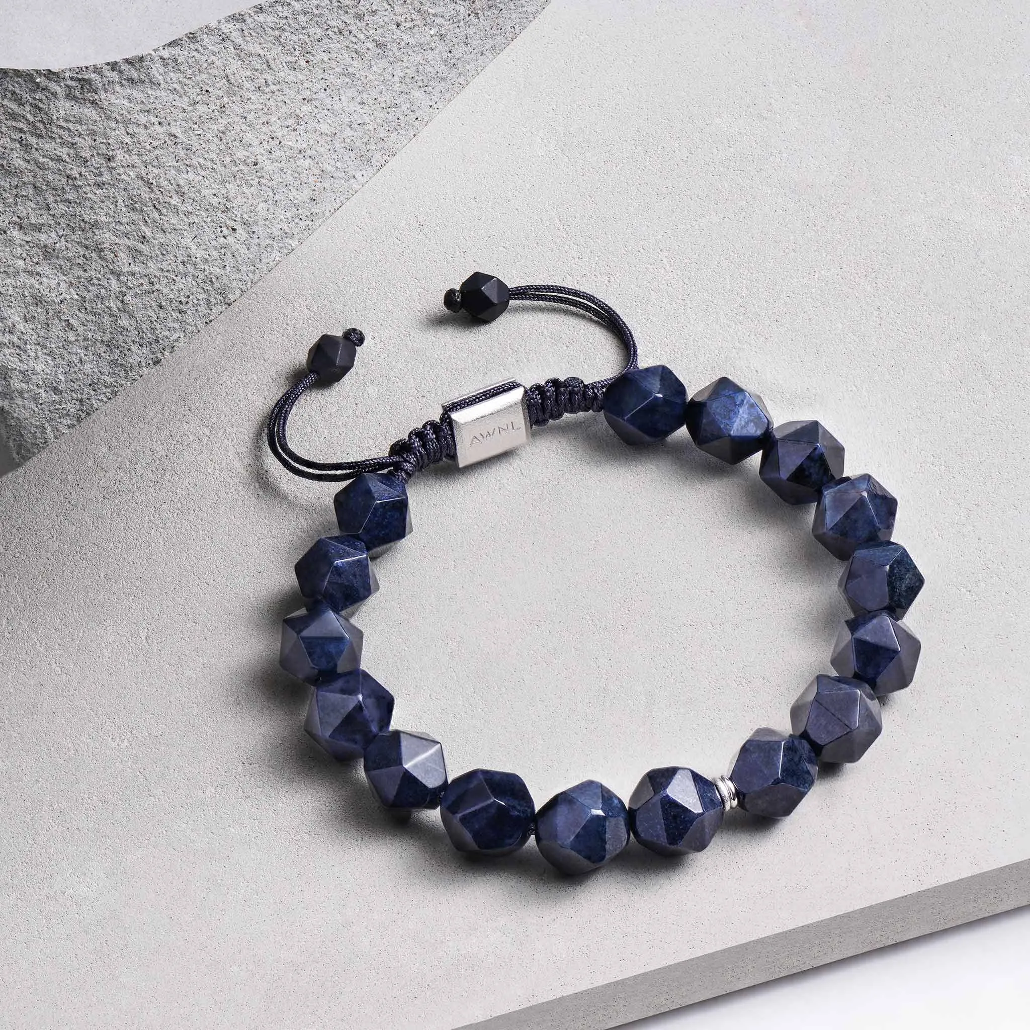 Dumortierite Duo Beads Macrame Bracelet