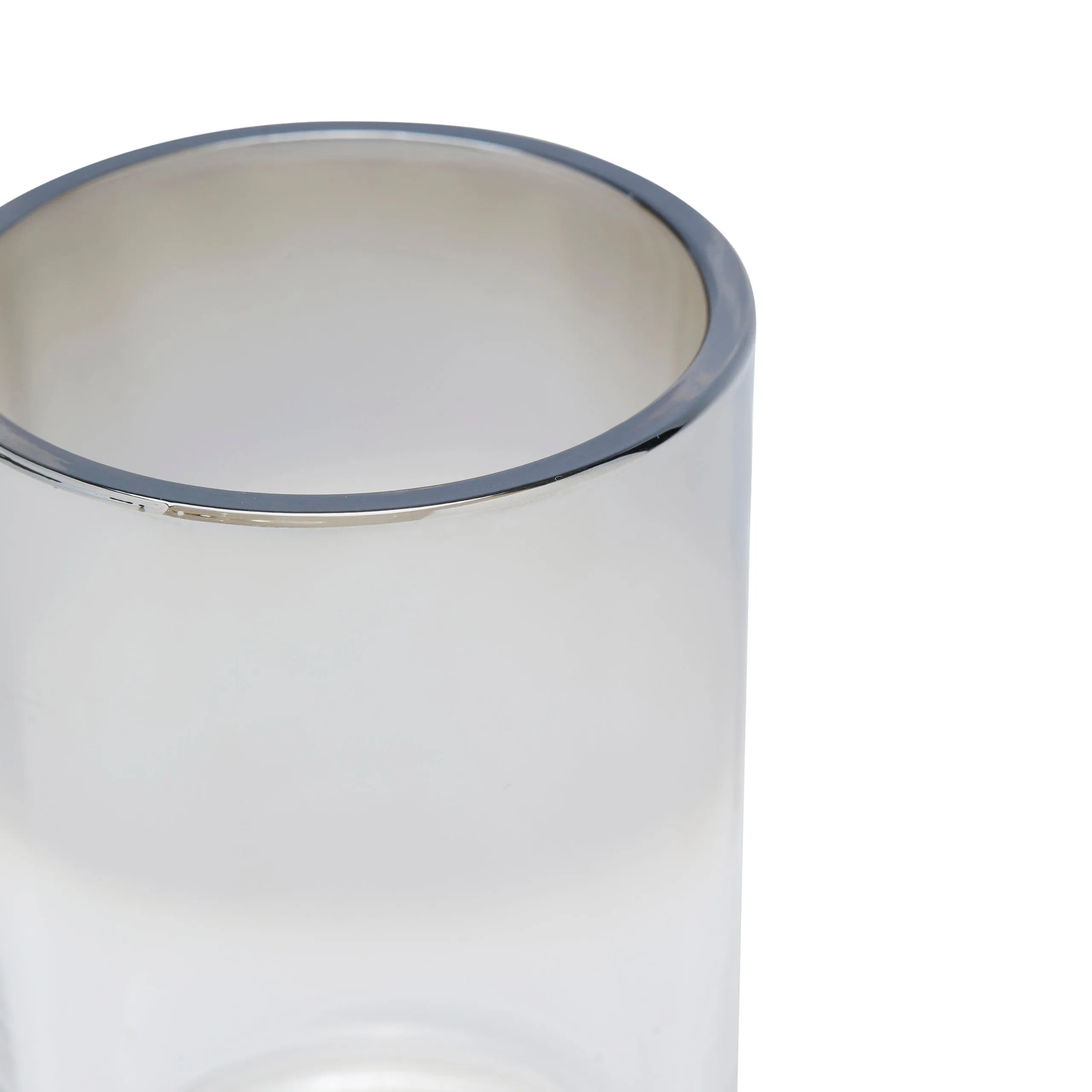 DWELL GLASSWARE TUMBLER (7.3X7.3X10.5 - SILVER/TRANSPARENT)