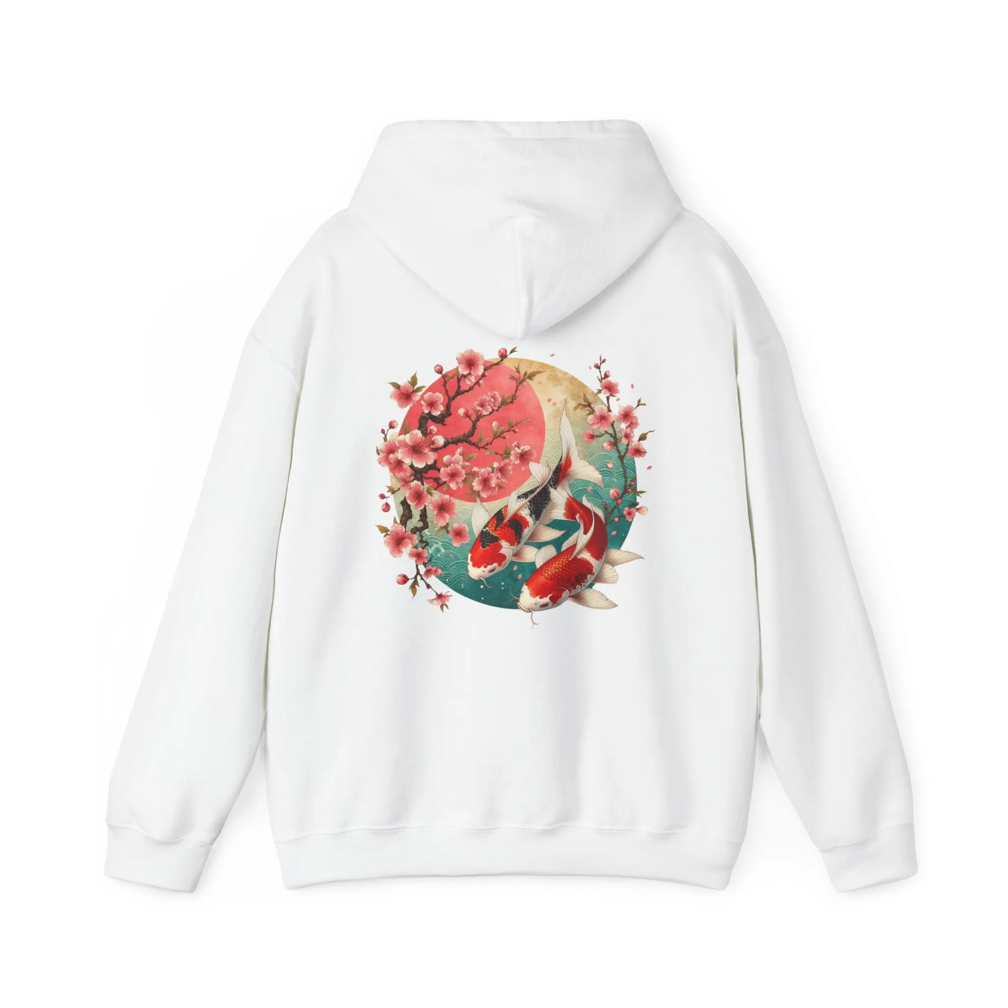 Elegant Koi and Cherry Blossom Hoodie