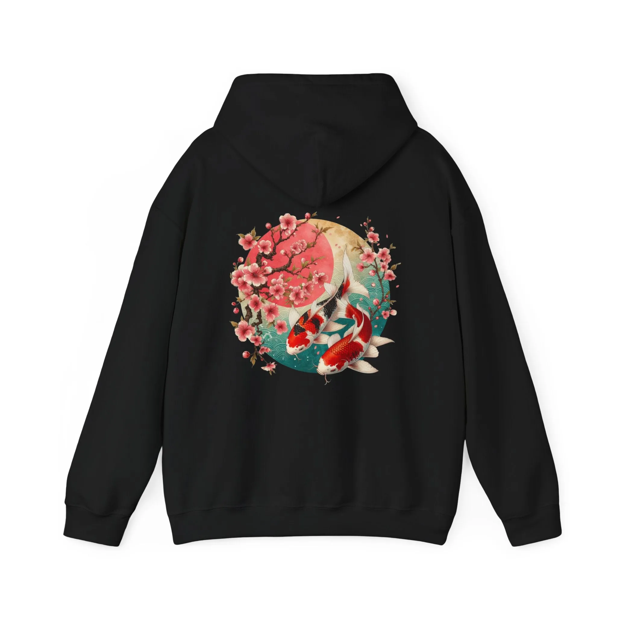 Elegant Koi and Cherry Blossom Hoodie
