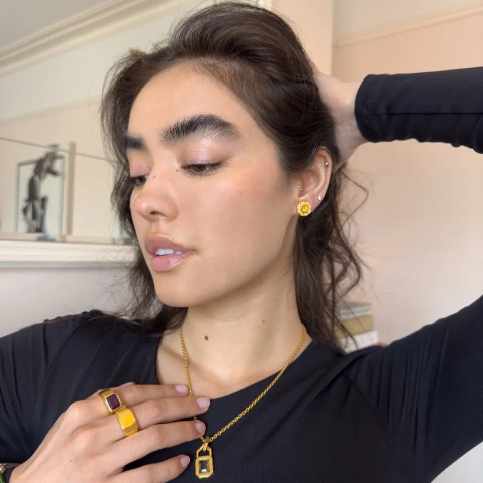 Eli Stud Earrings, Citrine