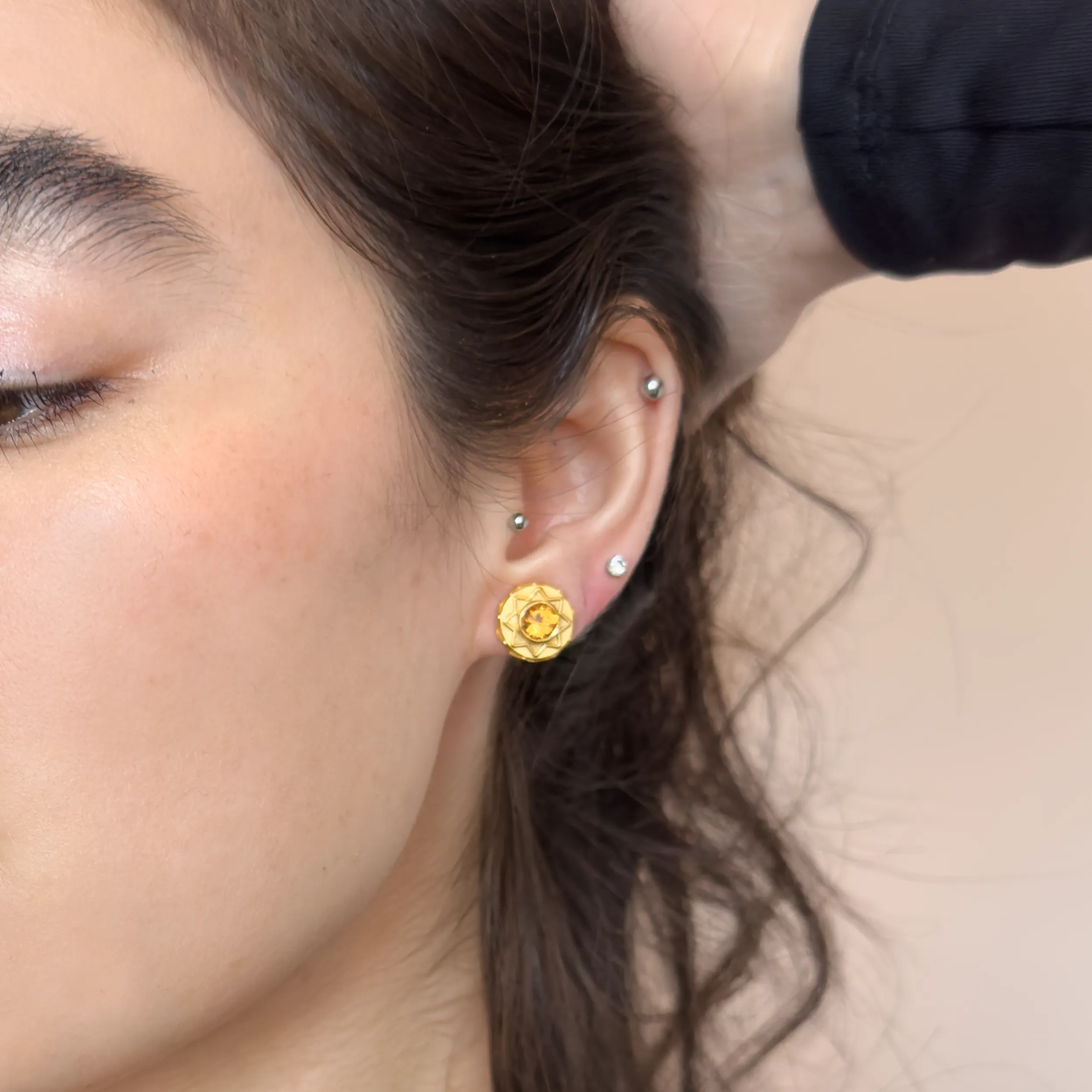 Eli Stud Earrings, Citrine