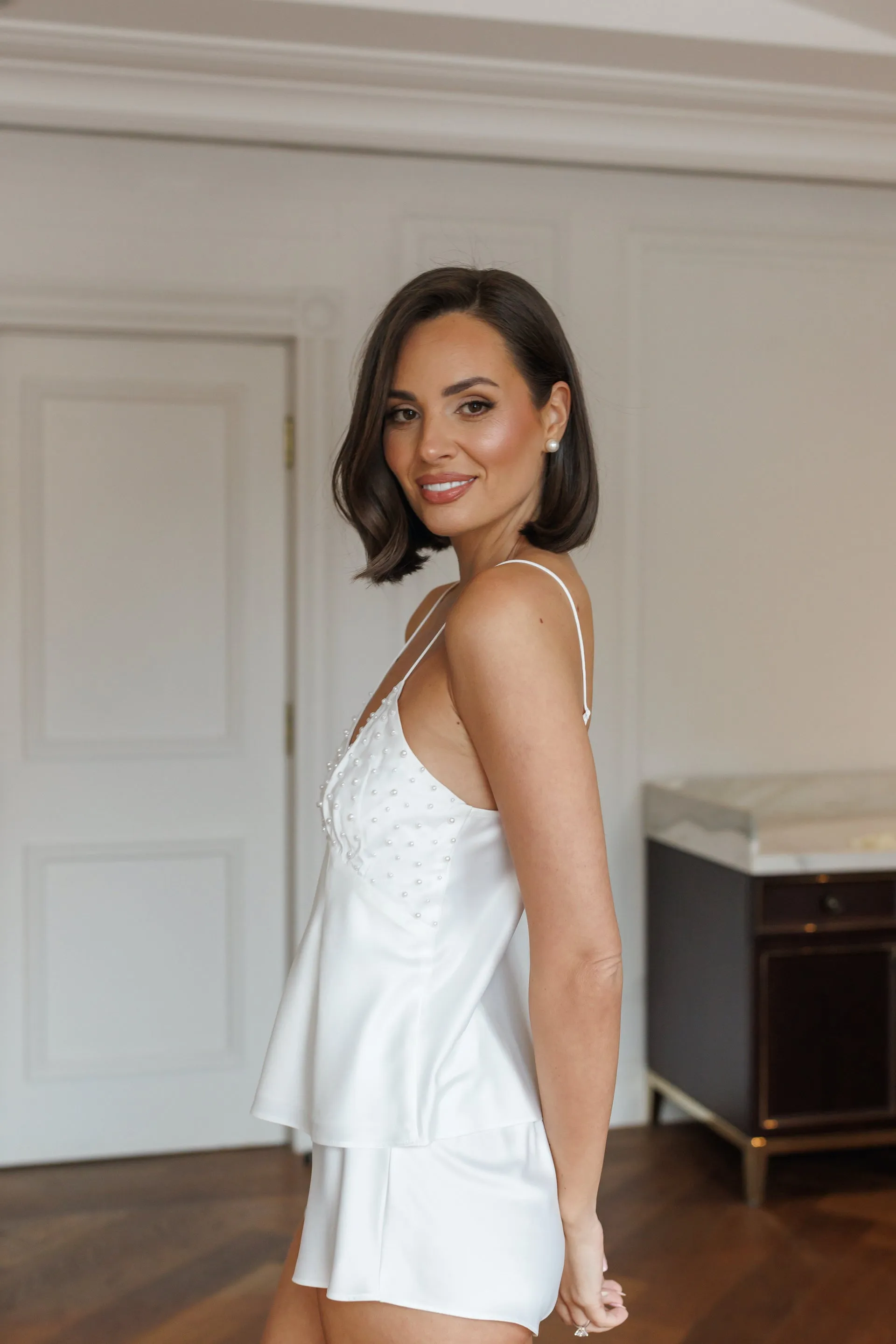 Elodie Pearl Beaded Cami Bridal Set