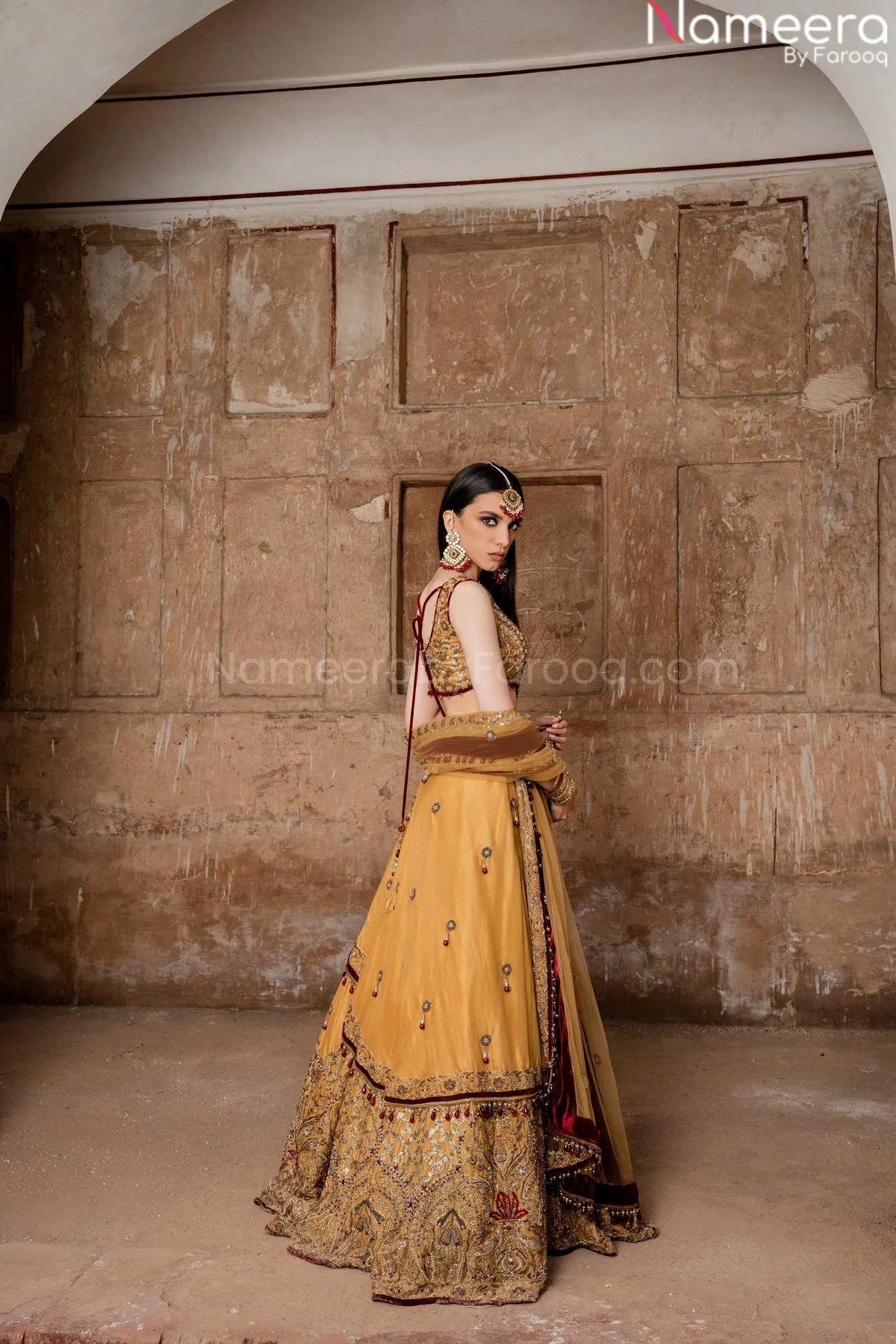 Embroidered Mehndi Designer Dress Lehenga Choli #BN841