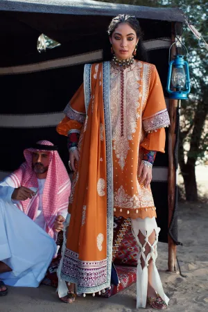 Embroidered Orange Capri Kameez Pakistani Eid Dress