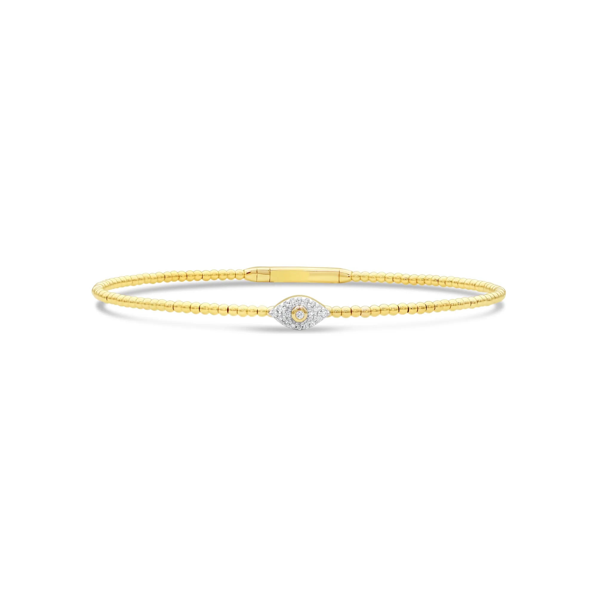 Evil Eye Beaded Lab Diamond Flex Bangle
