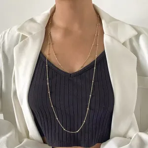 Exaggerated Beaded Charm Long Chain Necklace
