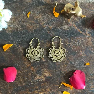 Flower Petal Gold Earrings