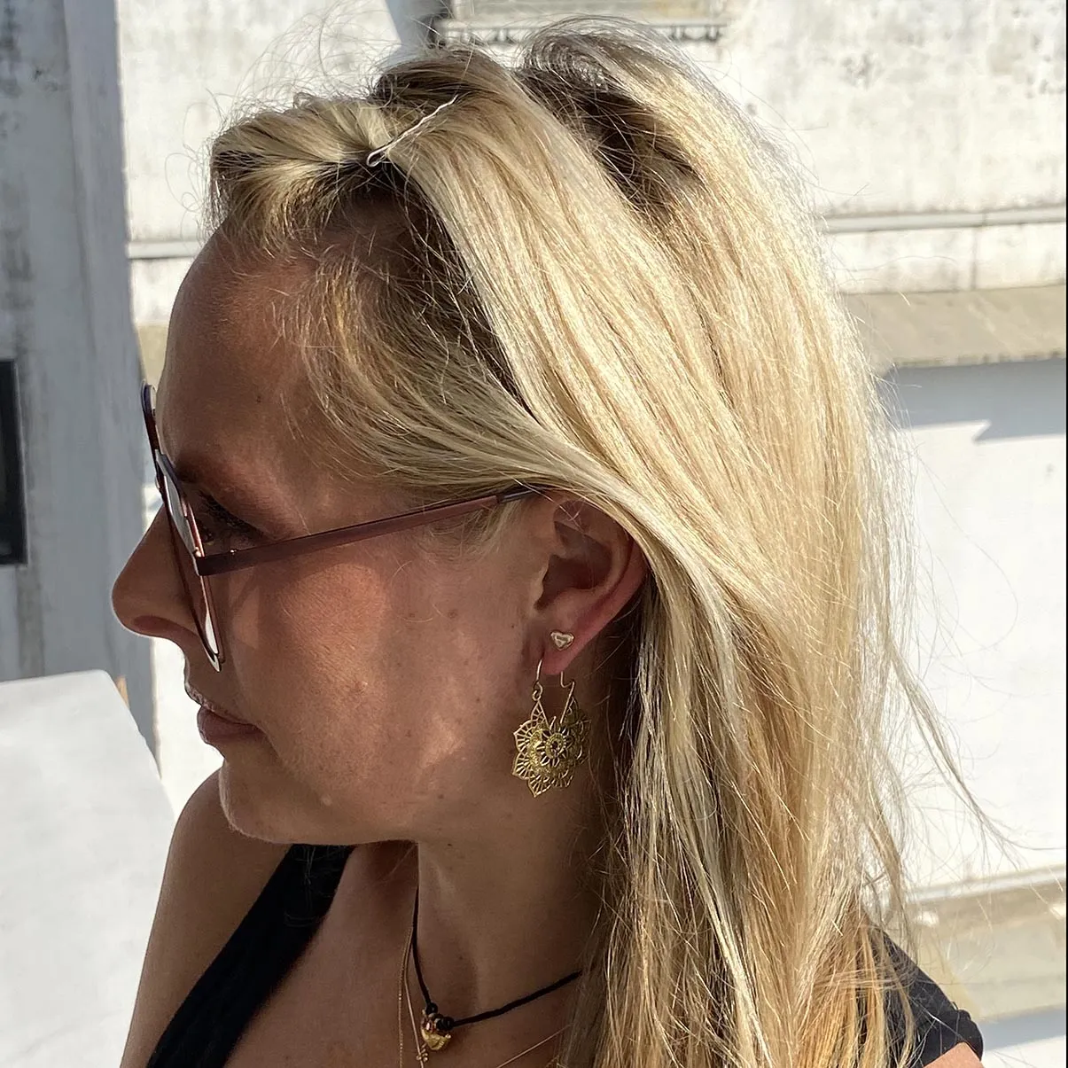 Flower Petal Gold Earrings