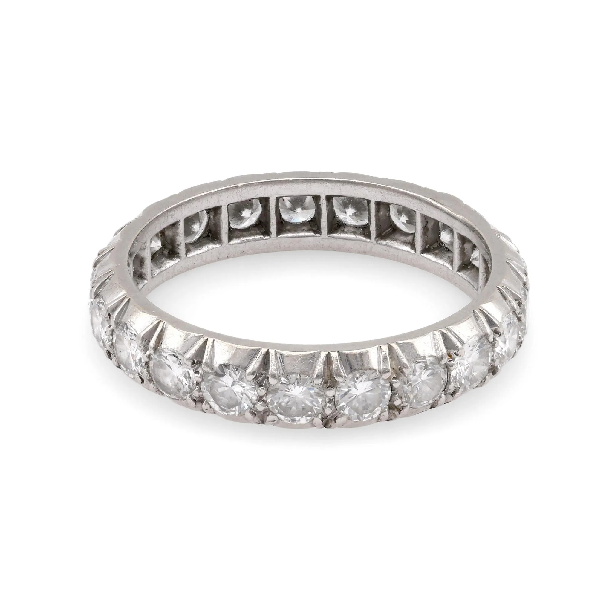 French Art Deco Inspired Diamond Platinum Eternity Ring