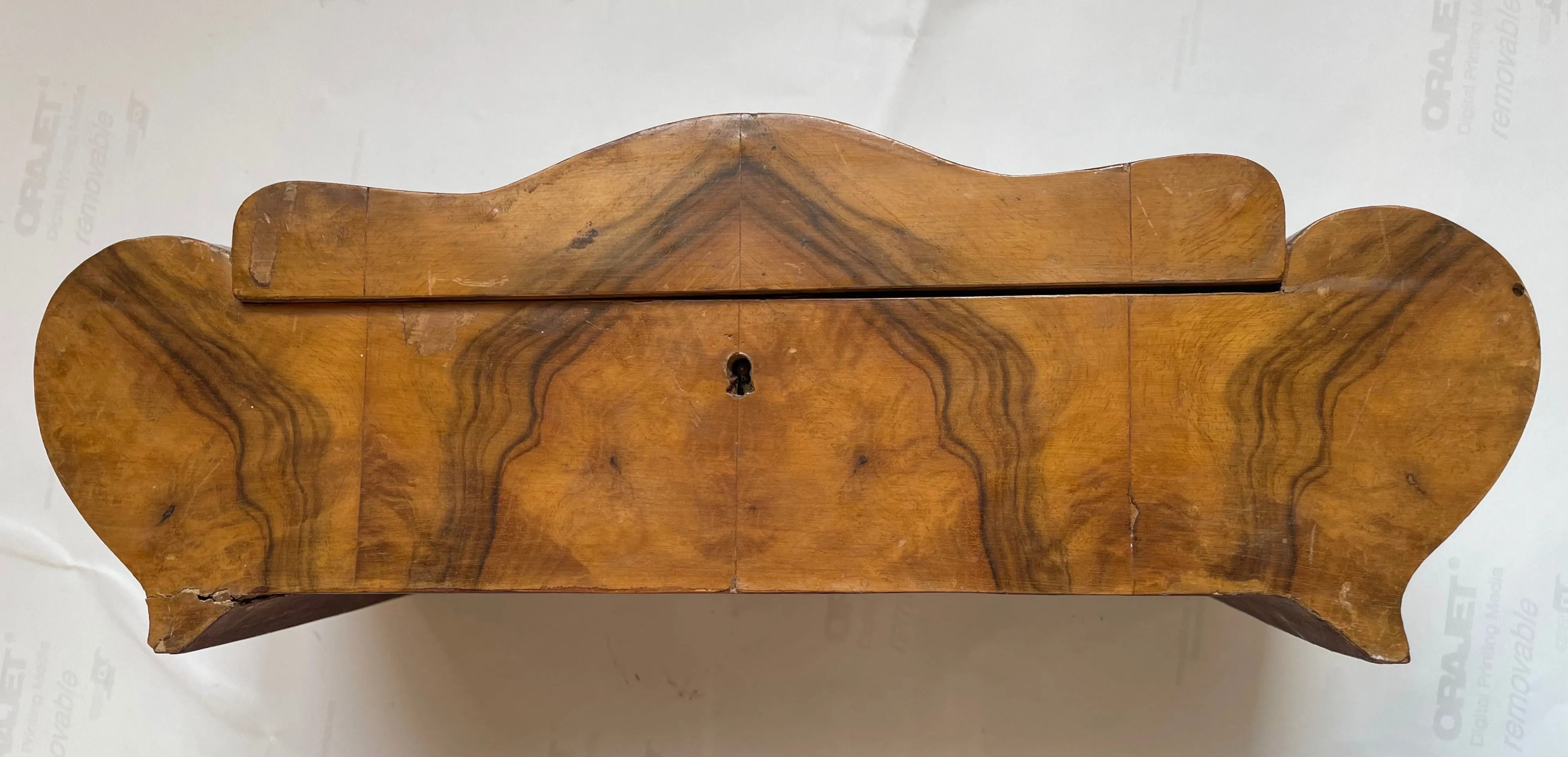 French Art Deco Wooden Box with Mirror