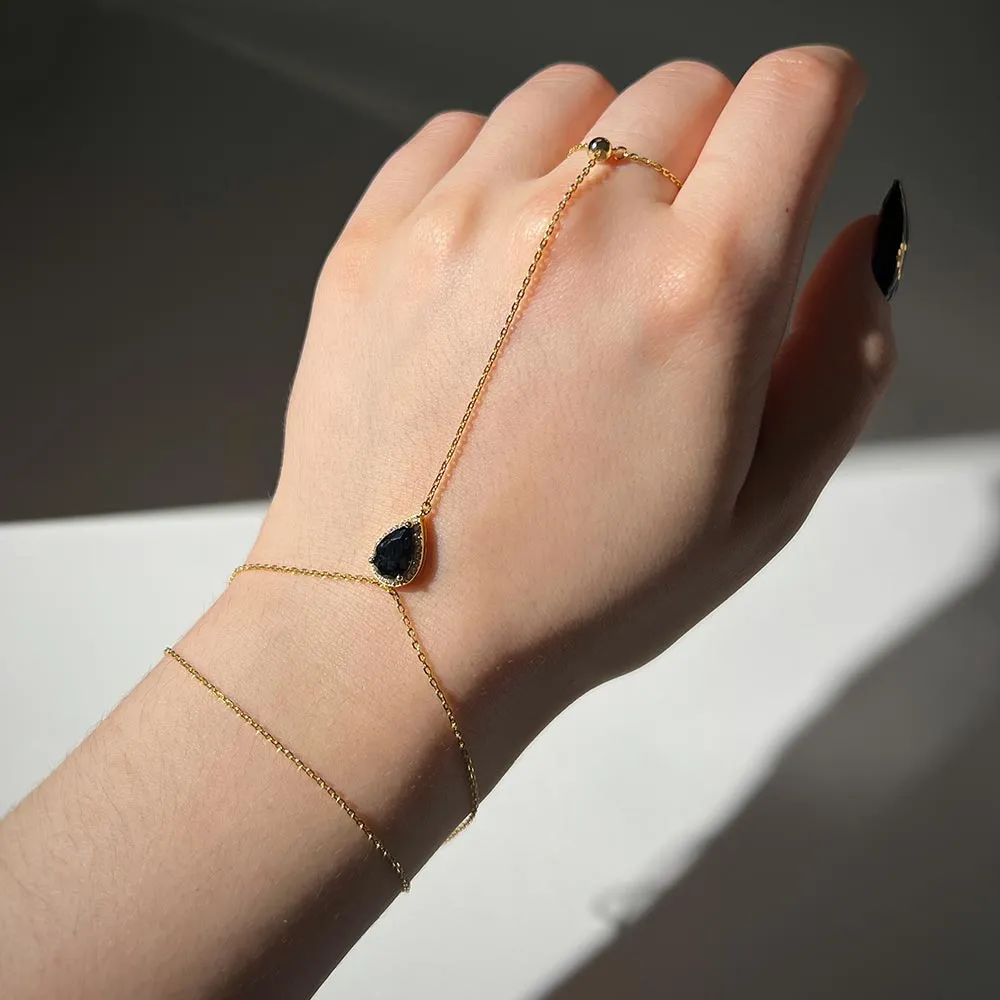 Gemstone Hand Chain Bracelet