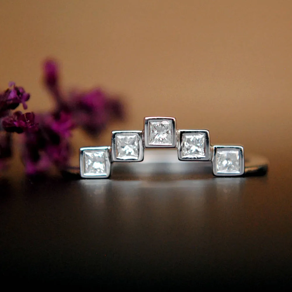 Geometric Princess Cut Diamond Band