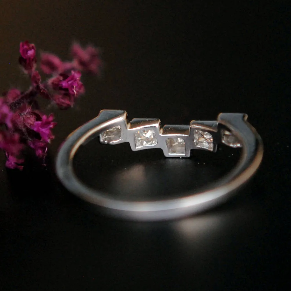 Geometric Princess Cut Diamond Band