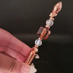 Gissell - Amber, Soft Pink, & Rose Gold Jeweled Pen