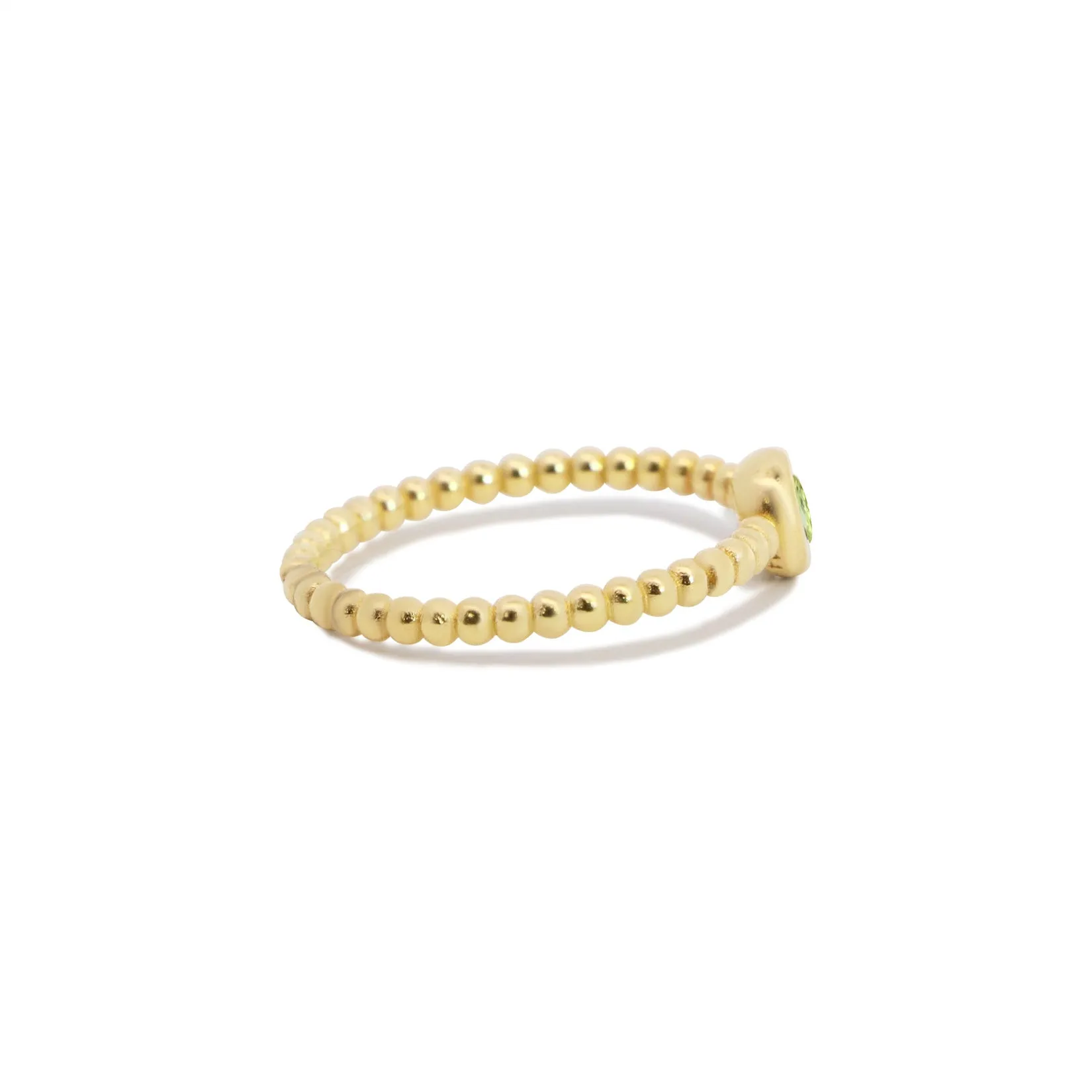 Gold Beaded Peridot Ring