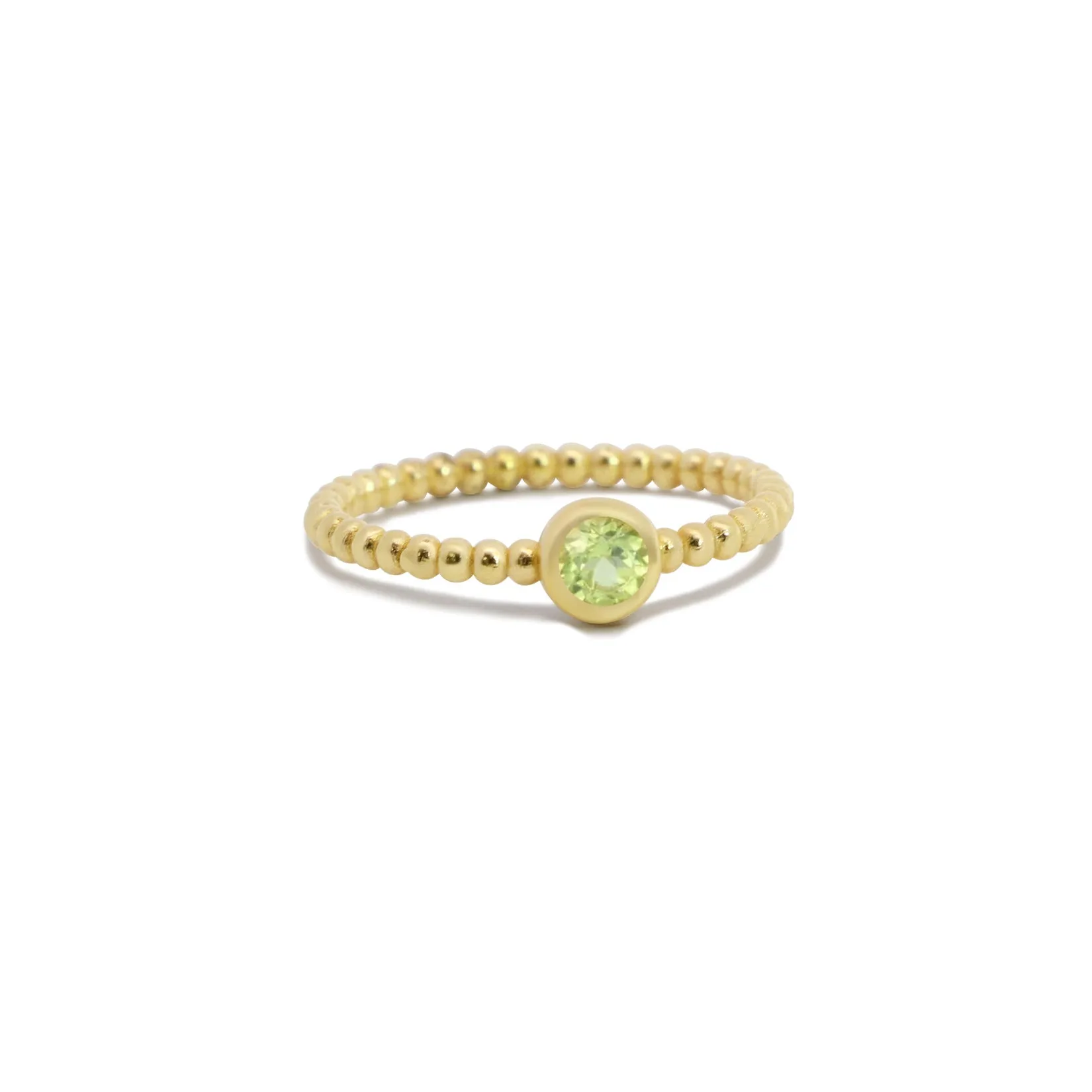Gold Beaded Peridot Ring