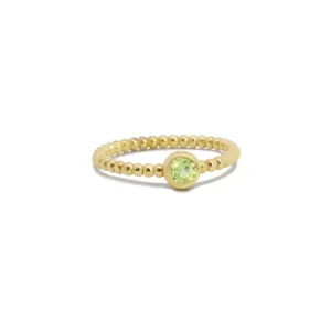 Gold Beaded Peridot Ring