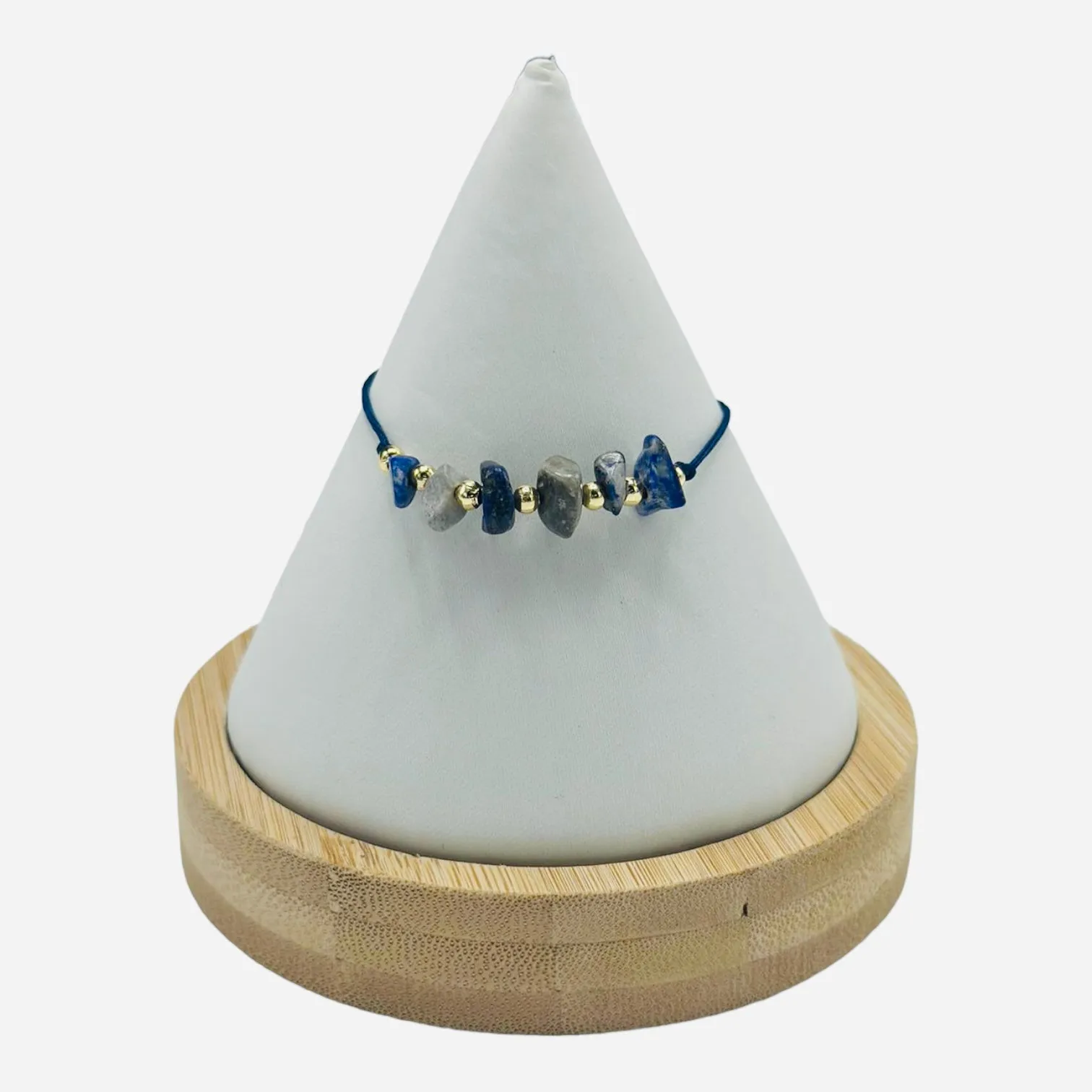 Golden Beaded Natural Stone Bracelet: Radiant Elegance