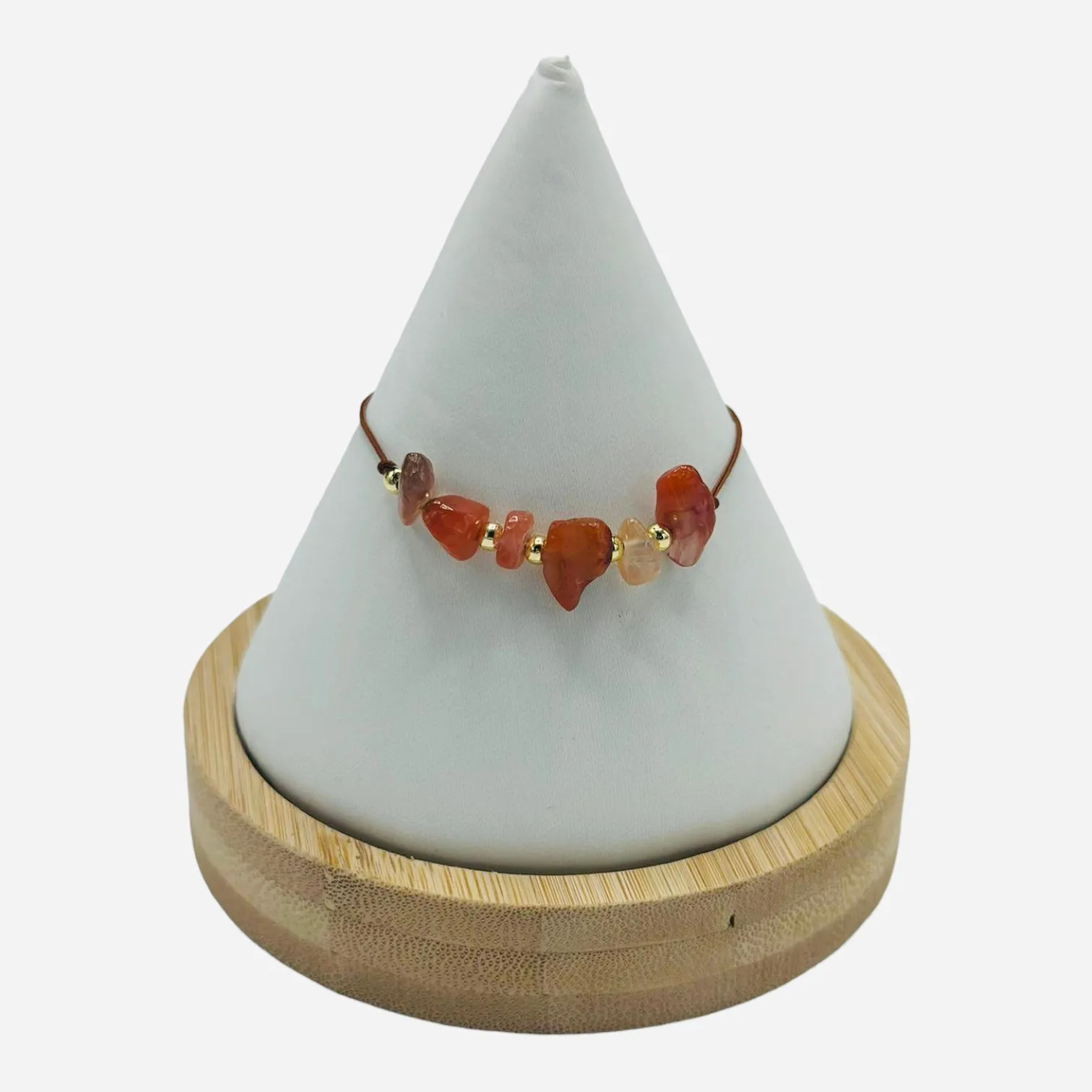 Golden Beaded Natural Stone Bracelet: Radiant Elegance