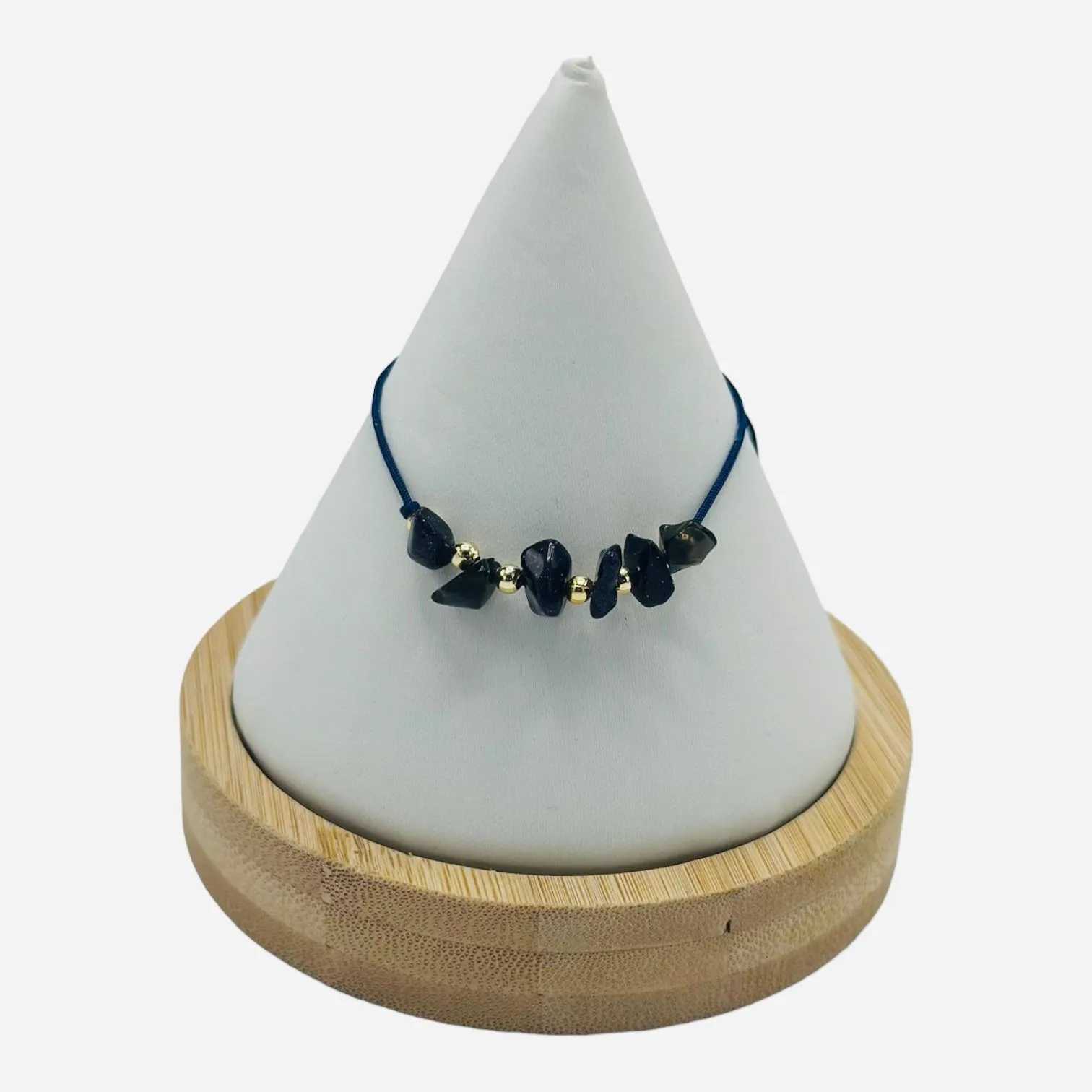 Golden Beaded Natural Stone Bracelet: Radiant Elegance