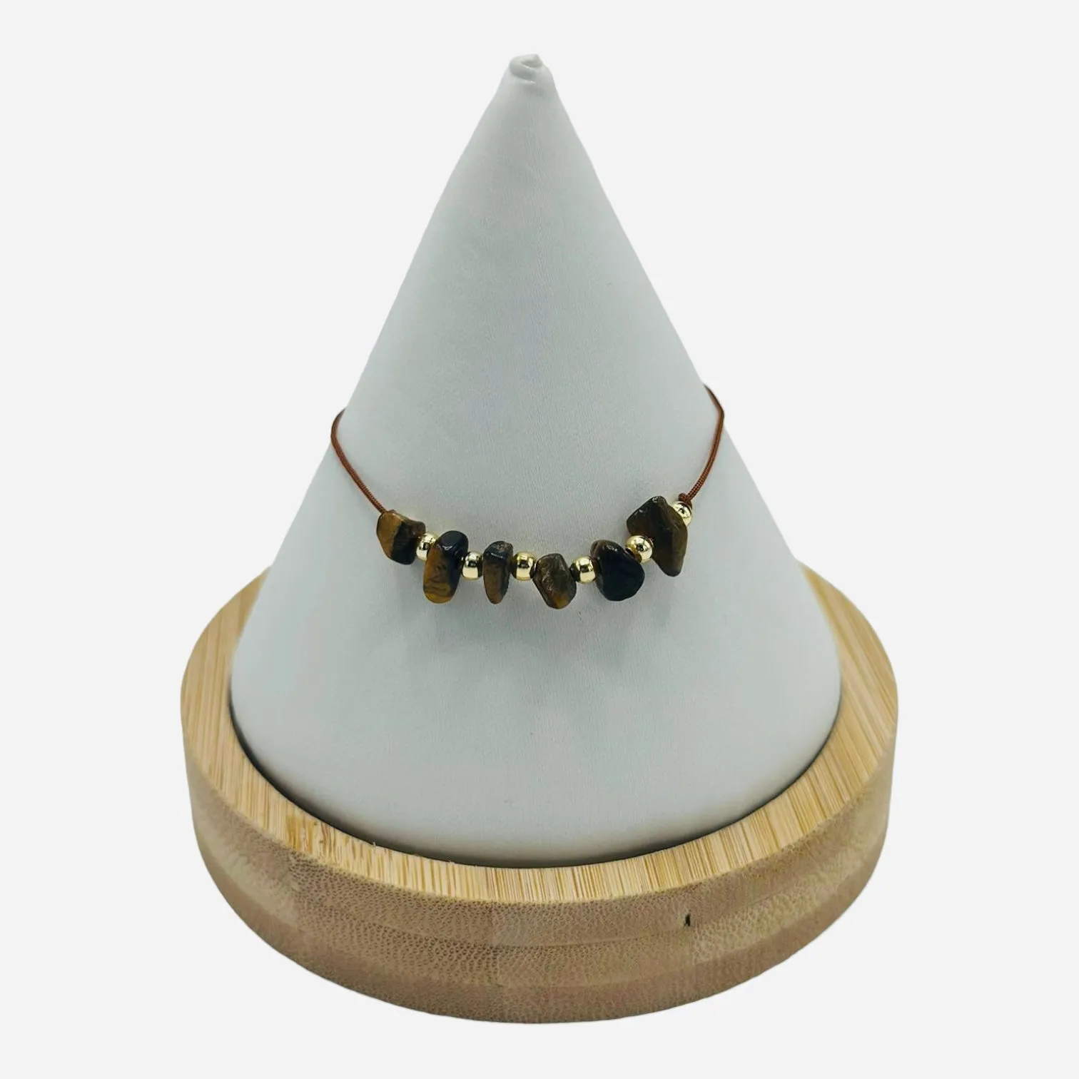 Golden Beaded Natural Stone Bracelet: Radiant Elegance