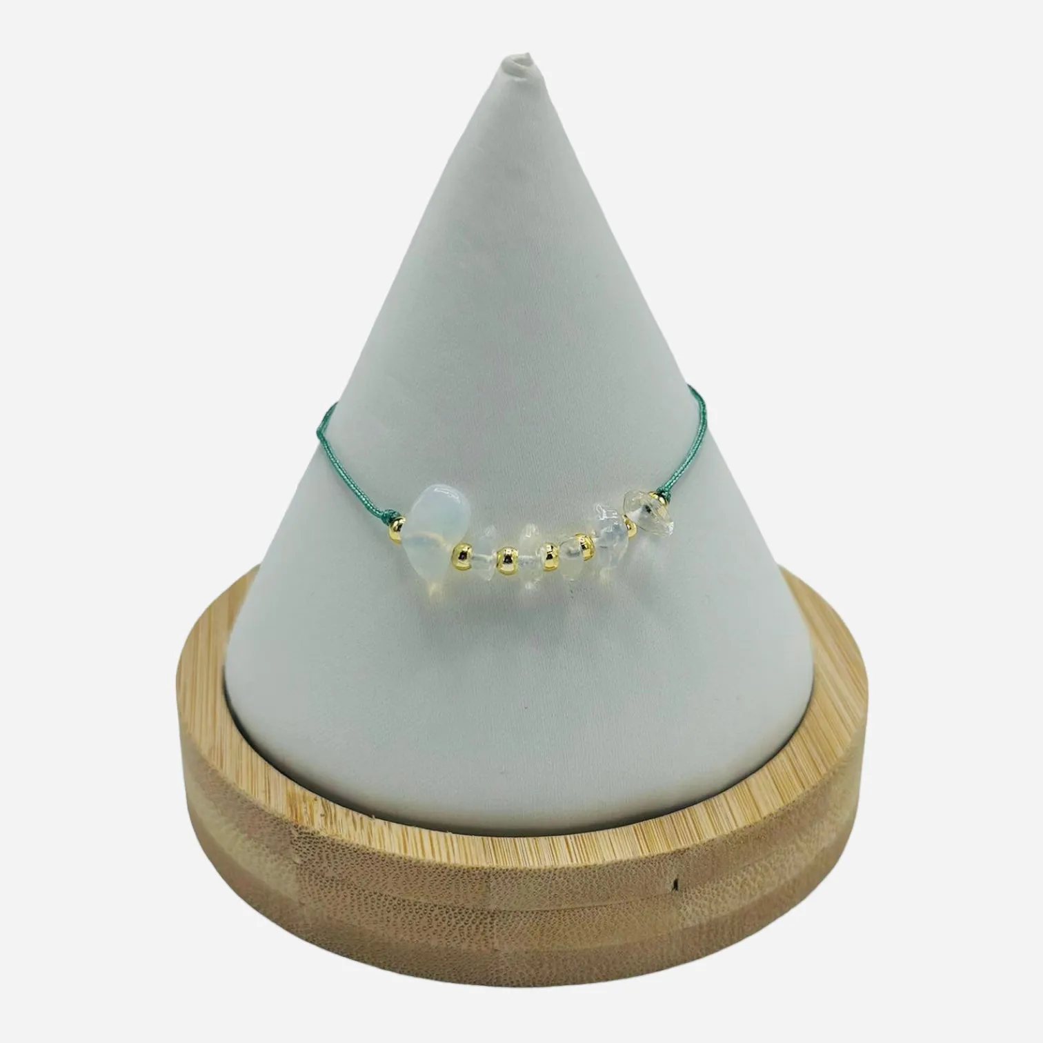 Golden Beaded Natural Stone Bracelet: Radiant Elegance