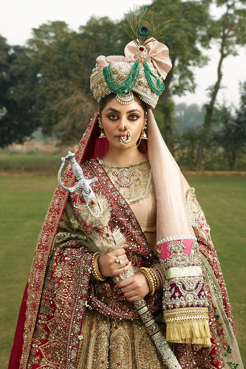 Golden Lehenga Choli Red Dupatta Pakistani Wedding Dresses