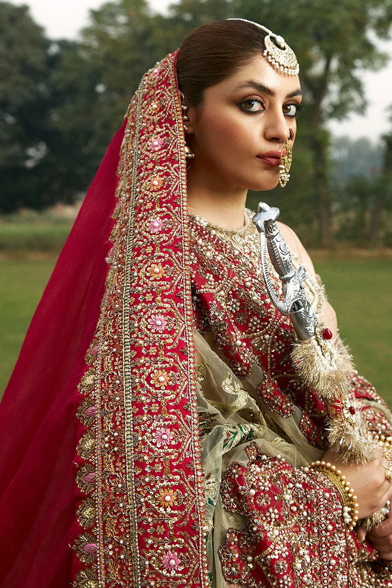 Golden Lehenga Choli Red Dupatta Pakistani Wedding Dresses