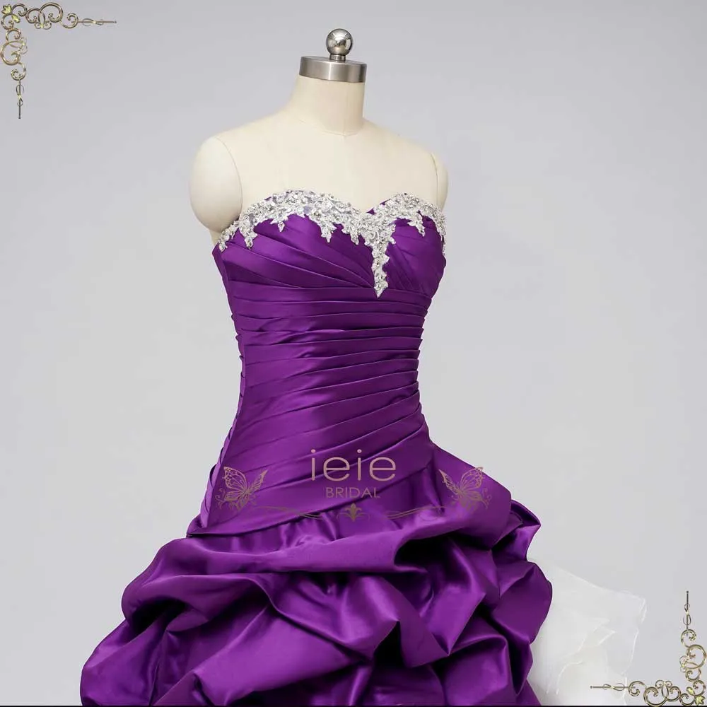 Gothic Purple Ball Gown Wedding with Ruffles | CONSTANCE