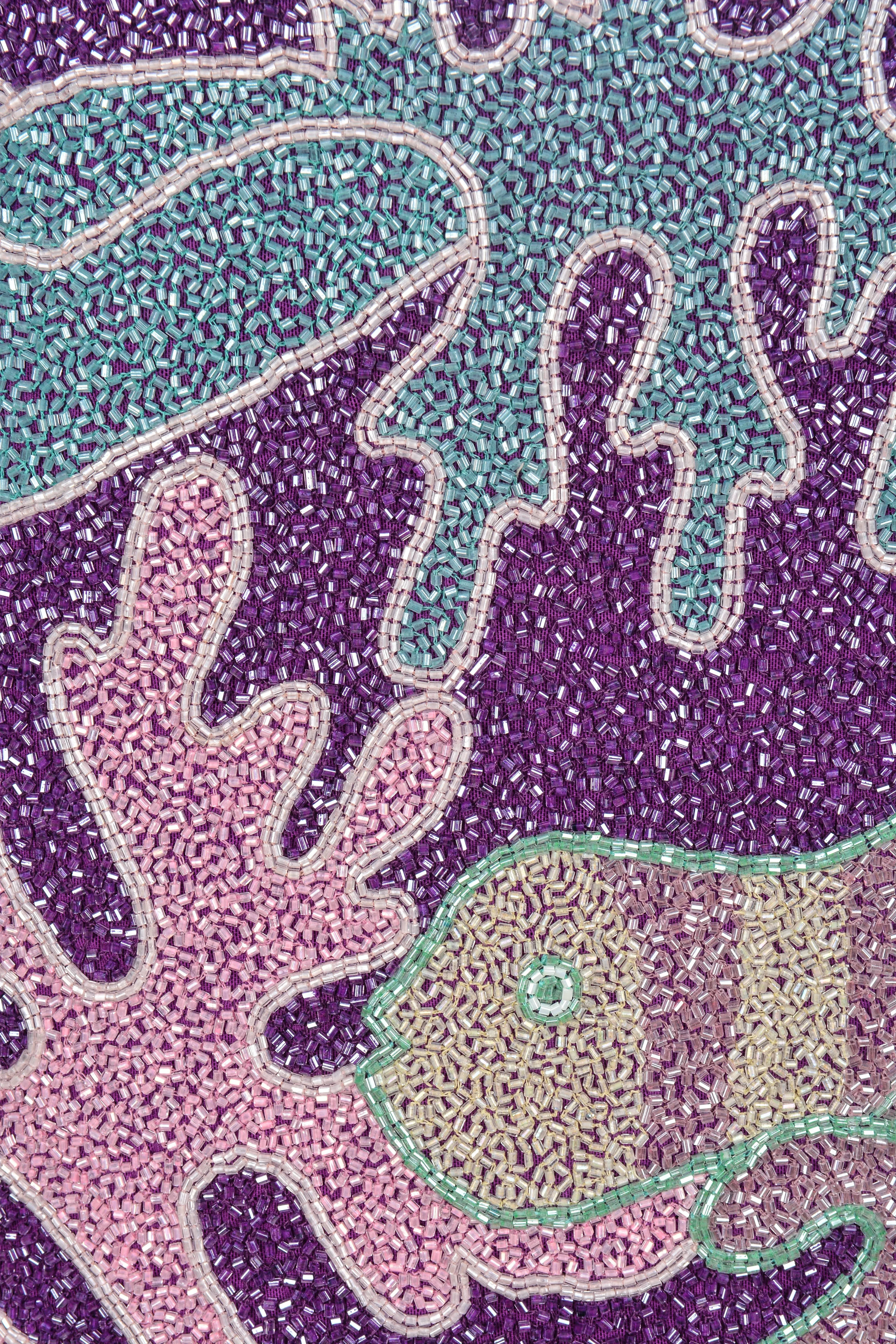 Grace Hand Beaded Dress Purple