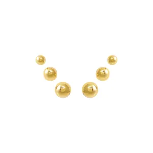 Graduated Beaded Ball Stud Earring Combo Set