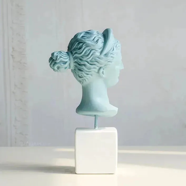 Greek Goddess of Hunting Colored Sculpture